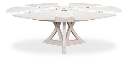Sarreid - Casual Jupe Dining Table Whtwash Wht Lg - White - Transitional