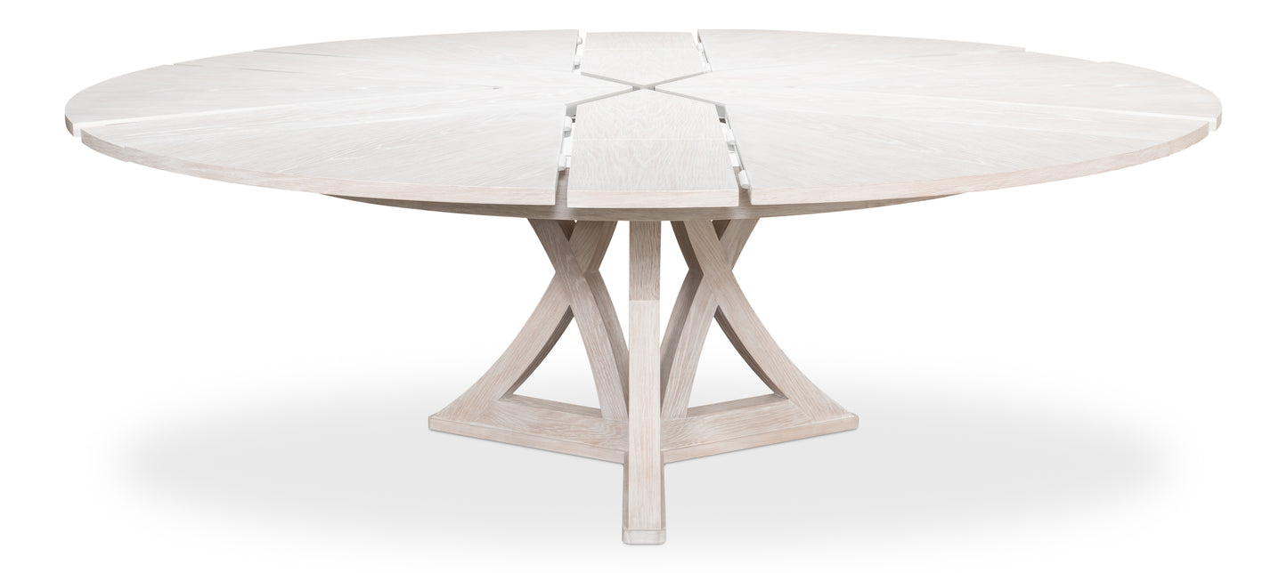 Sarreid - Casual Jupe Dining Table Whtwash Wht Lg - White - Transitional