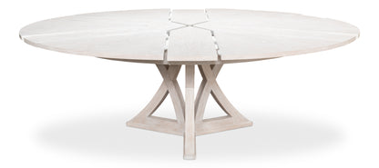 Sarreid - Casual Jupe Dining Table Whtwash Wht Lg - White - Transitional