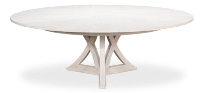 Sarreid - Casual Jupe Dining Table Whtwash Wht Lg - White - Transitional