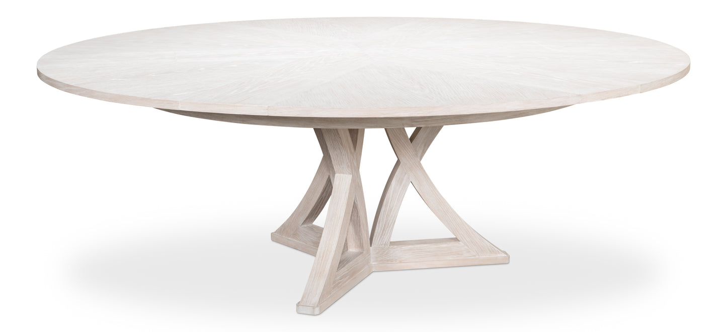 Sarreid - Casual Jupe Dining Table Whtwash Wht Lg - White - Transitional