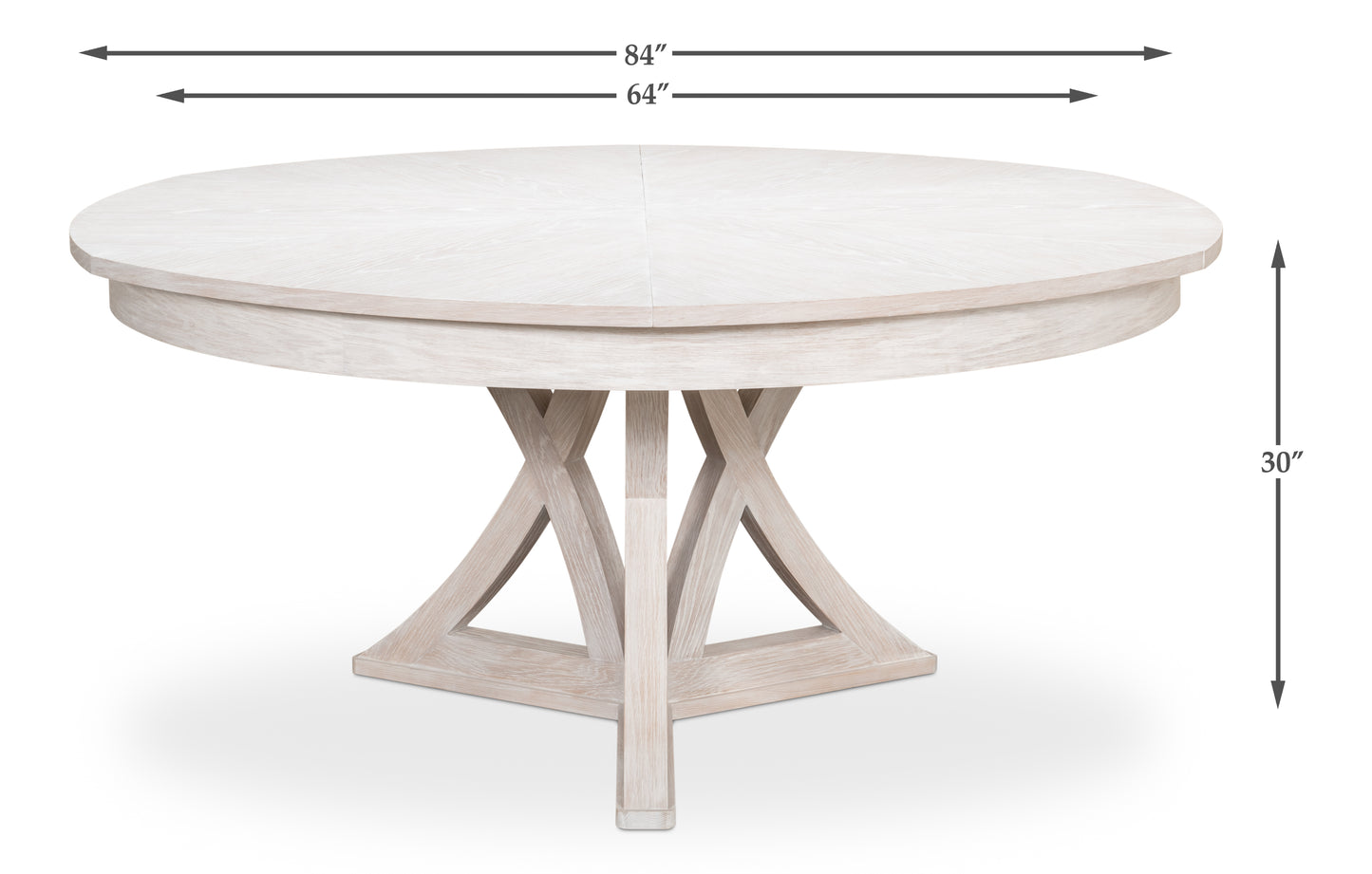 Sarreid - Casual Jupe Dining Table Whtwash Wht Lg - White - Transitional