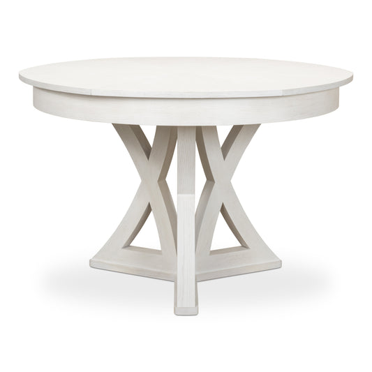 Sarreid - Casual Jupe Dining Table  Small Work Wht - White - Transitional