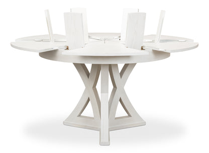 Sarreid - Casual Jupe Dining Table  Small Work Wht - White - Transitional