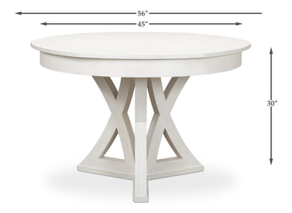 Sarreid - Casual Jupe Dining Table  Small Work Wht - White - Transitional