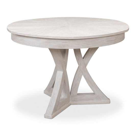 Sarreid - Casual Jupe Dining Table Whtwash Wht Sm - White - Transitional