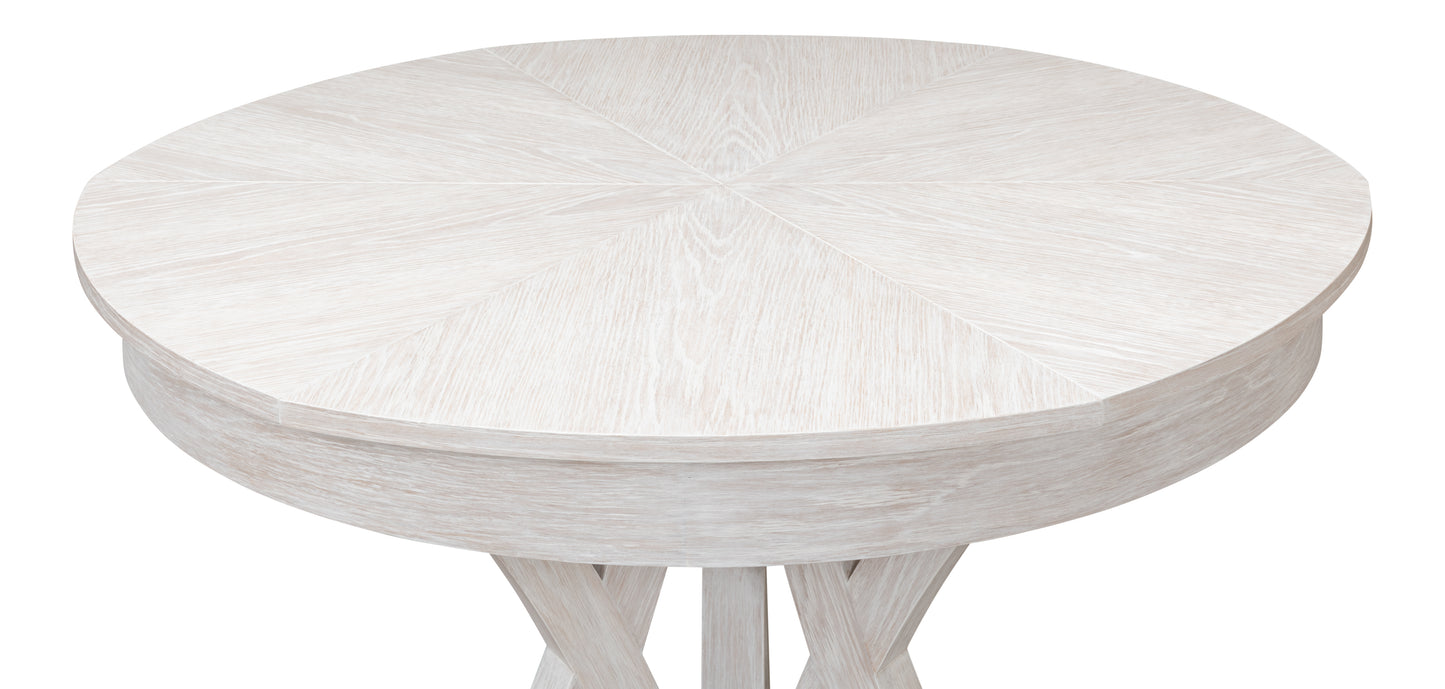 Sarreid - Casual Jupe Dining Table Whtwash Wht Sm - White - Transitional