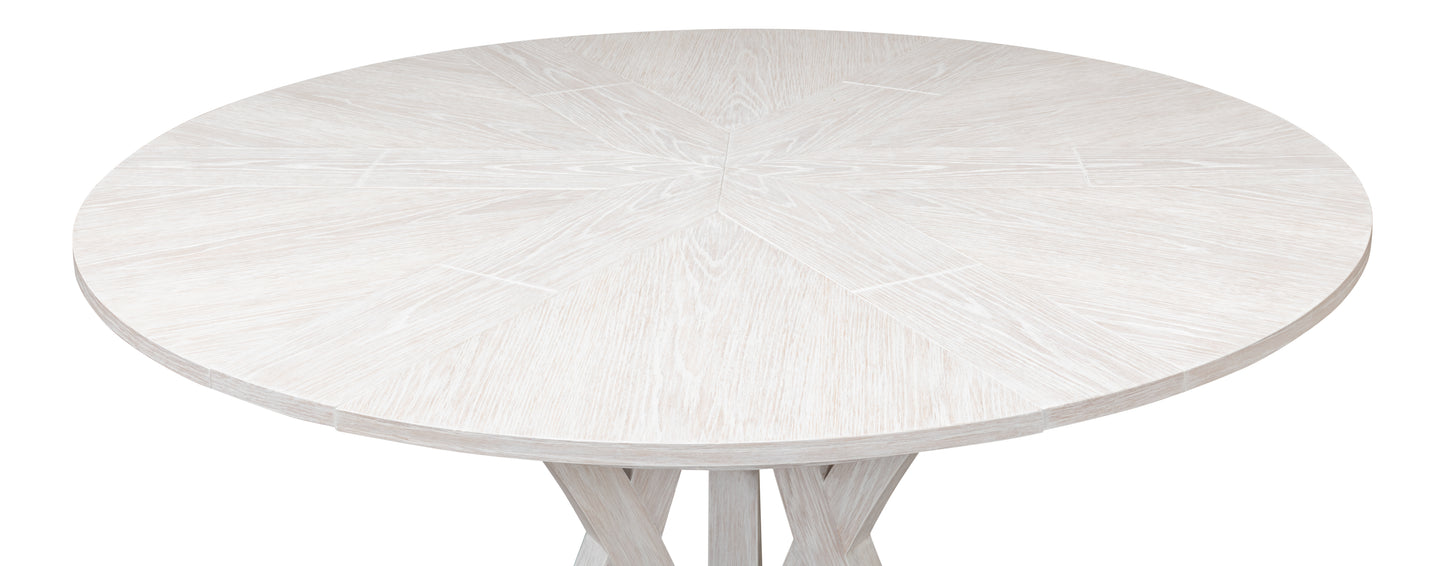Sarreid - Casual Jupe Dining Table Whtwash Wht Sm - White - Transitional