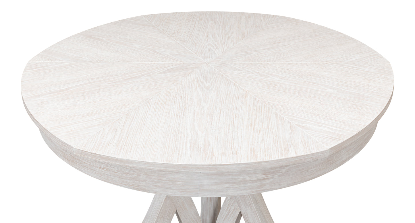 Sarreid - Casual Jupe Dining Table Whtwash Wht Sm - White - Transitional