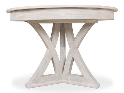 Sarreid - Casual Jupe Dining Table Whtwash Wht Sm - White - Transitional