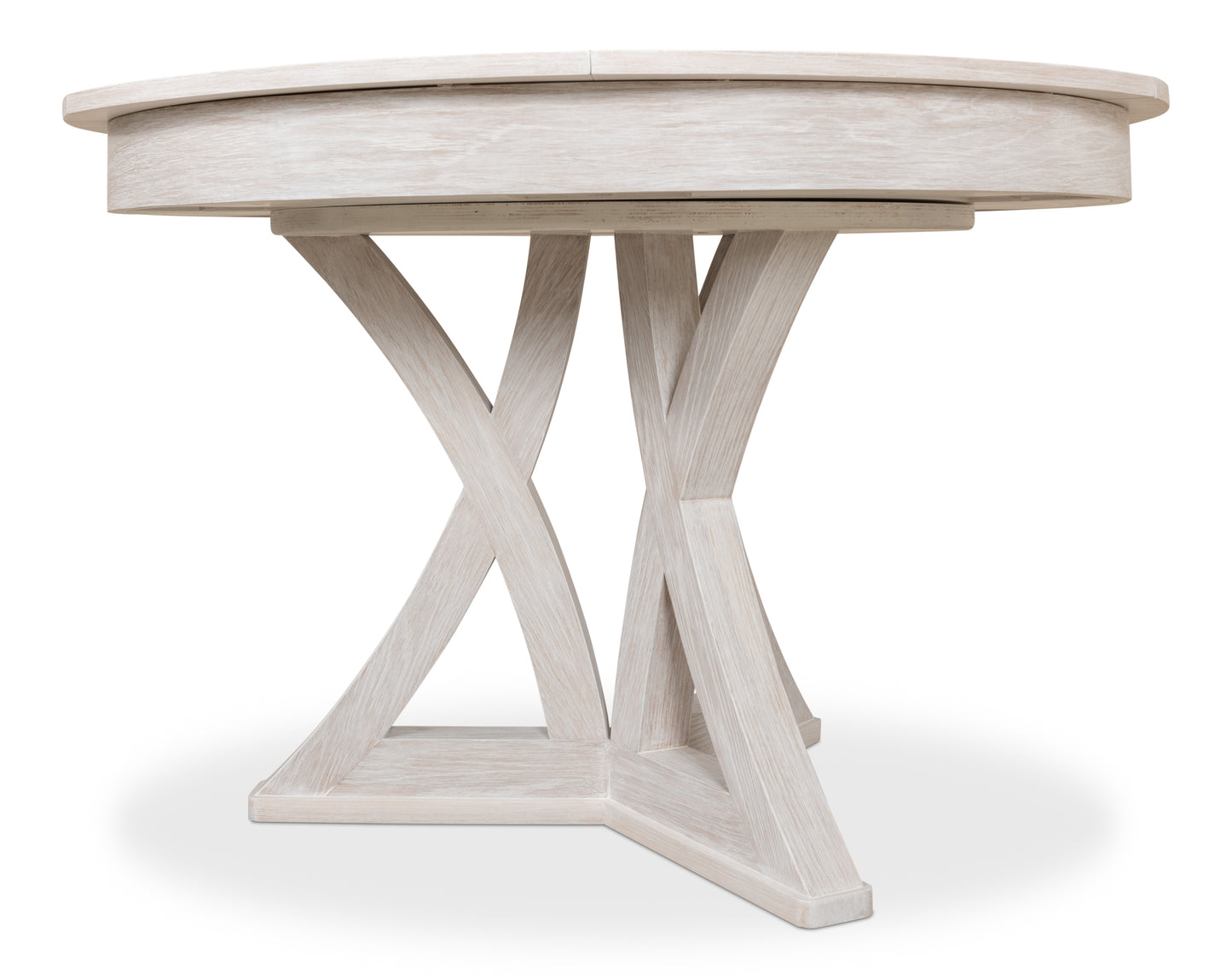Sarreid - Casual Jupe Dining Table Whtwash Wht Sm - White - Transitional