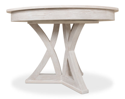 Sarreid - Casual Jupe Dining Table Whtwash Wht Sm - White - Transitional