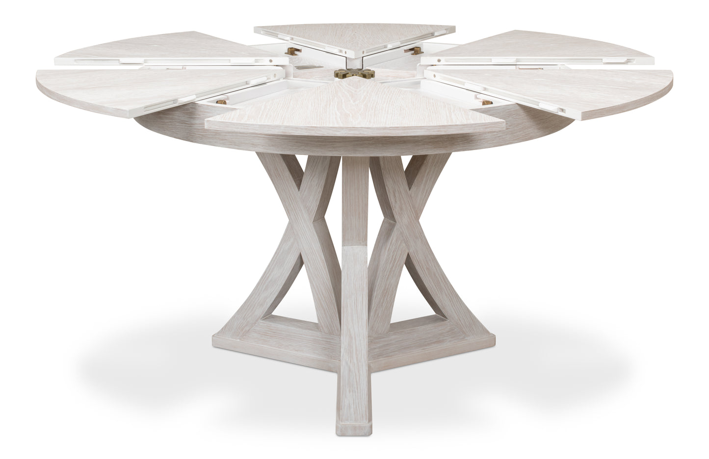 Sarreid - Casual Jupe Dining Table Whtwash Wht Sm - White - Transitional