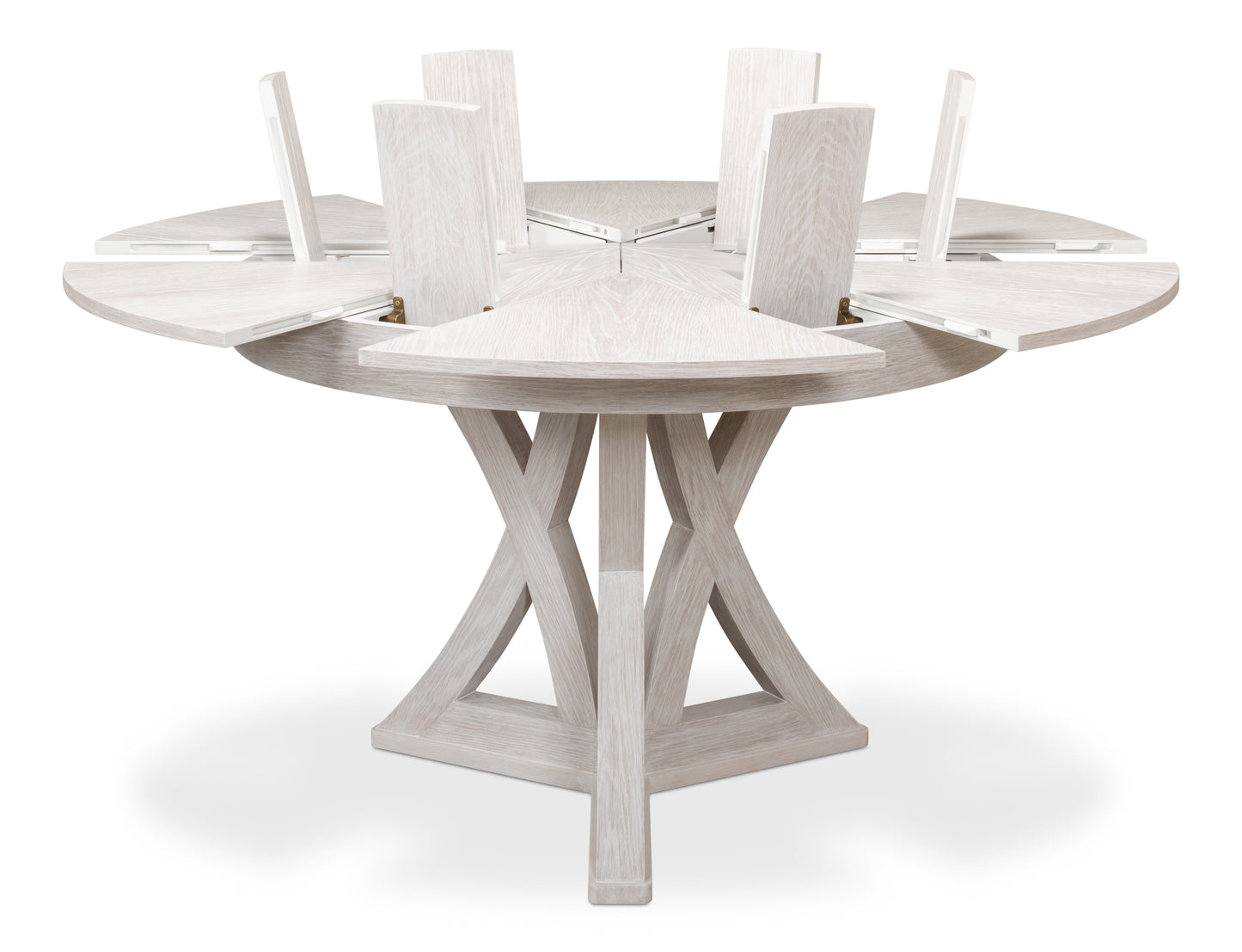 Sarreid - Casual Jupe Dining Table Whtwash Wht Sm - White - Transitional