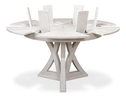 Sarreid - Casual Jupe Dining Table Whtwash Wht Sm - White - Transitional