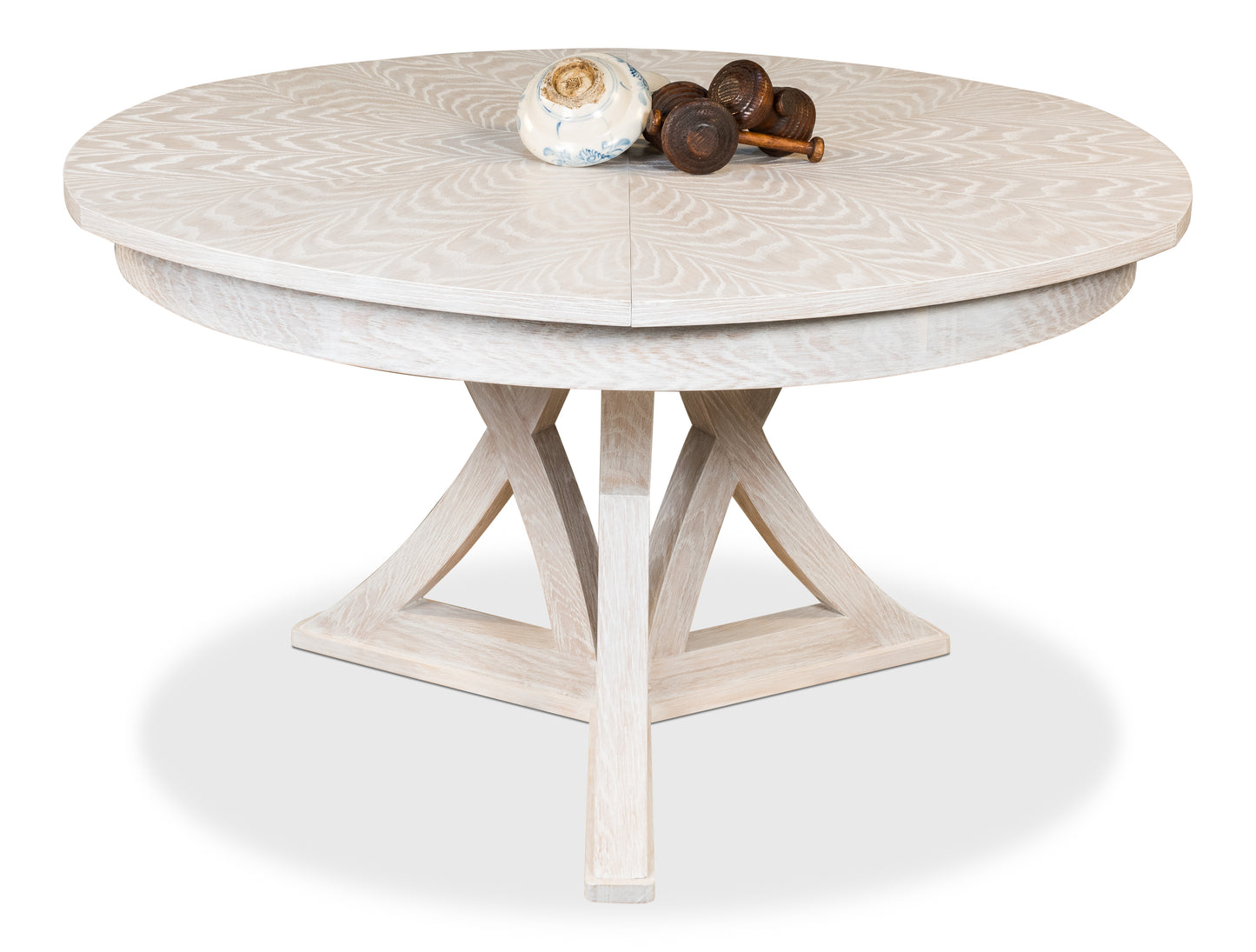 Sarreid - Casual Jupe Dining Table Whtwash Wht Sm - White - Transitional