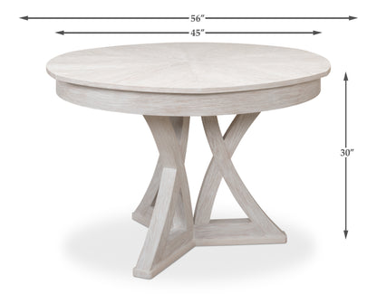 Sarreid - Casual Jupe Dining Table Whtwash Wht Sm - White - Transitional