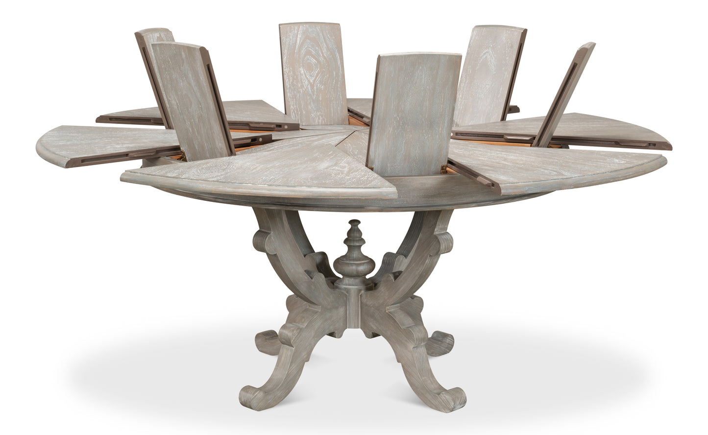 Sarreid - Arles Equestrian Jupe Dining Table - Grey - Traditional - extendable