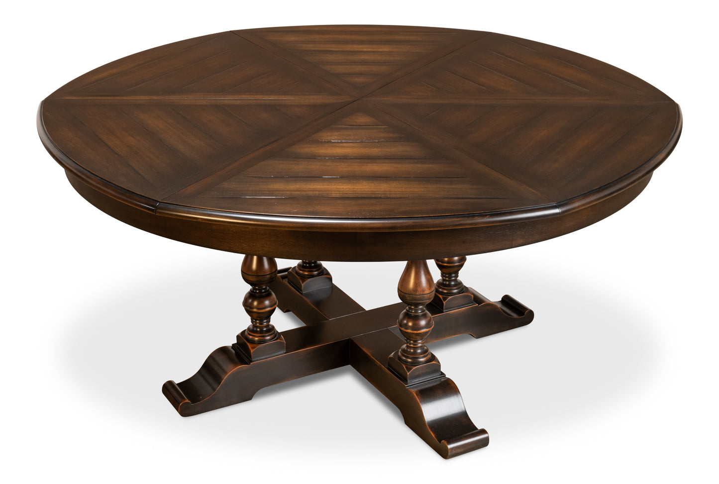 Sarreid - Walnut Jupe Dining Table  Large  Ebony - Black - Traditional