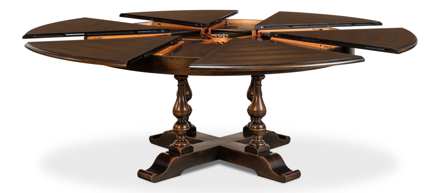Sarreid - Walnut Jupe Dining Table  Large  Ebony - Black - Traditional