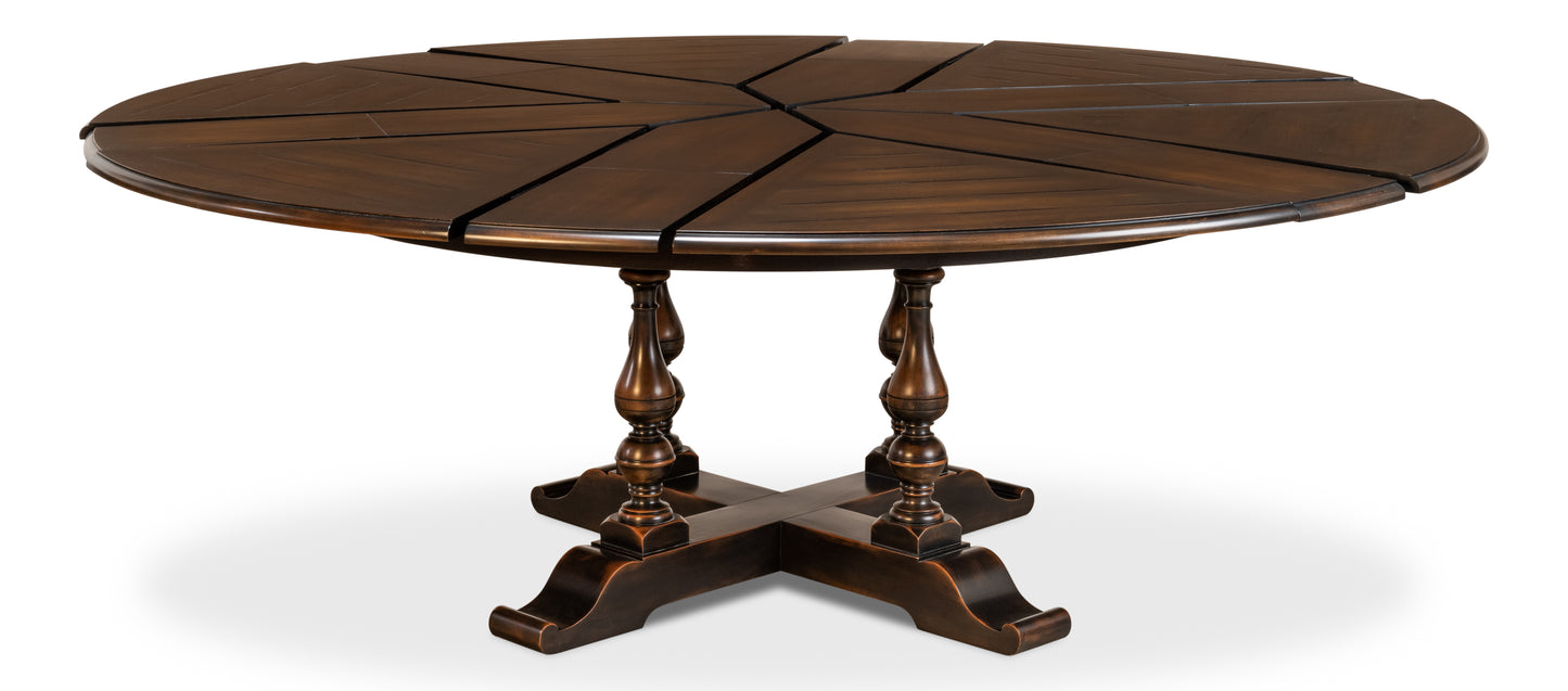 Sarreid - Walnut Jupe Dining Table  Large  Ebony - Black - Traditional