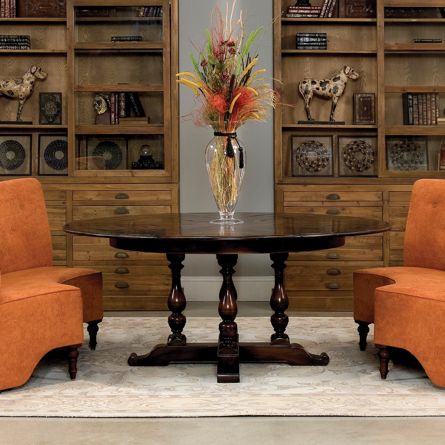 Sarreid - Walnut Jupe Dining Table  Large  Ebony - Black - Traditional