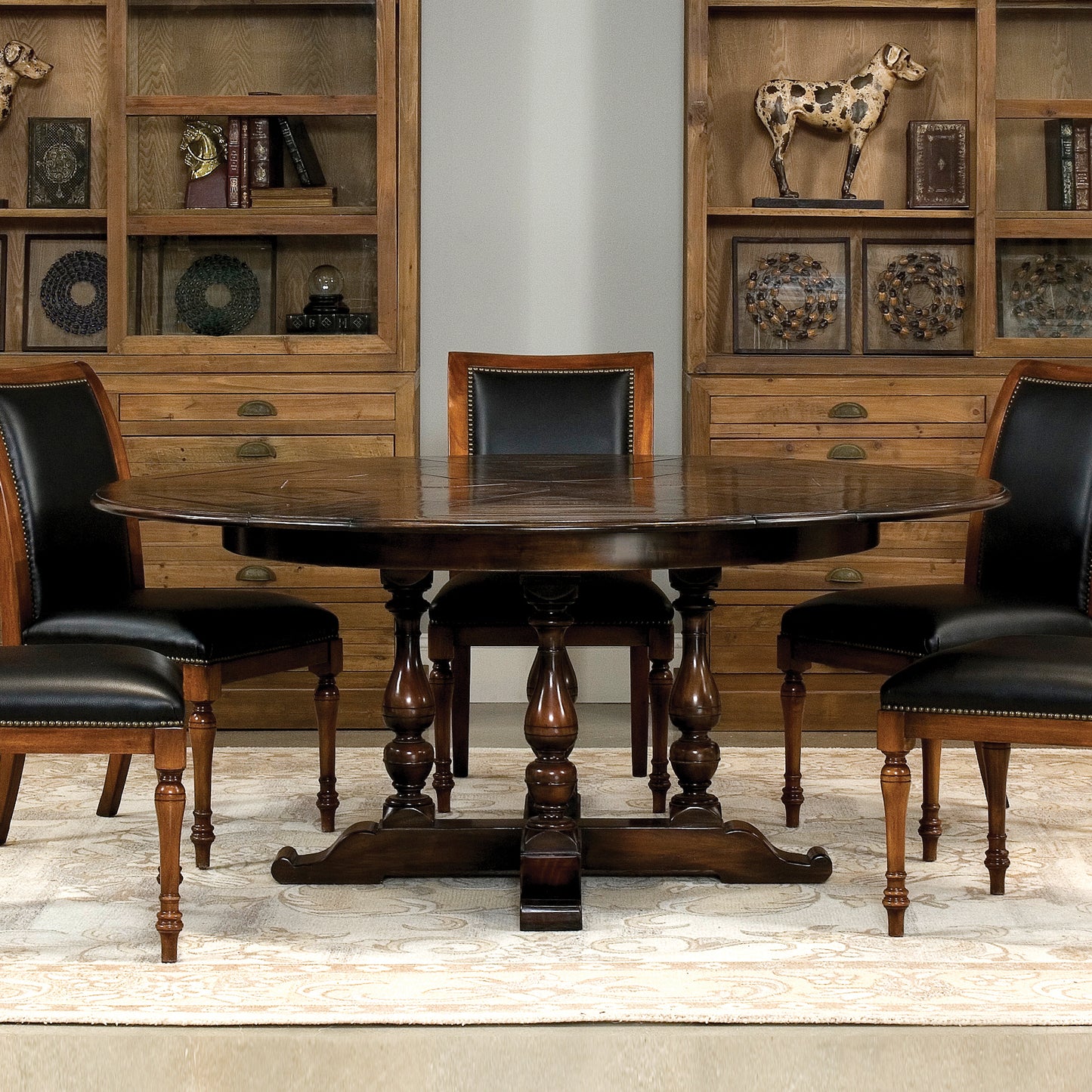 Sarreid - Walnut Jupe Dining Table  Large  Ebony - Black - Traditional