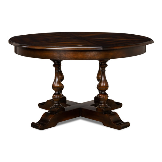 Sarreid - Walnut Jupe Dining Table Medium  Ebony - Black - Traditional