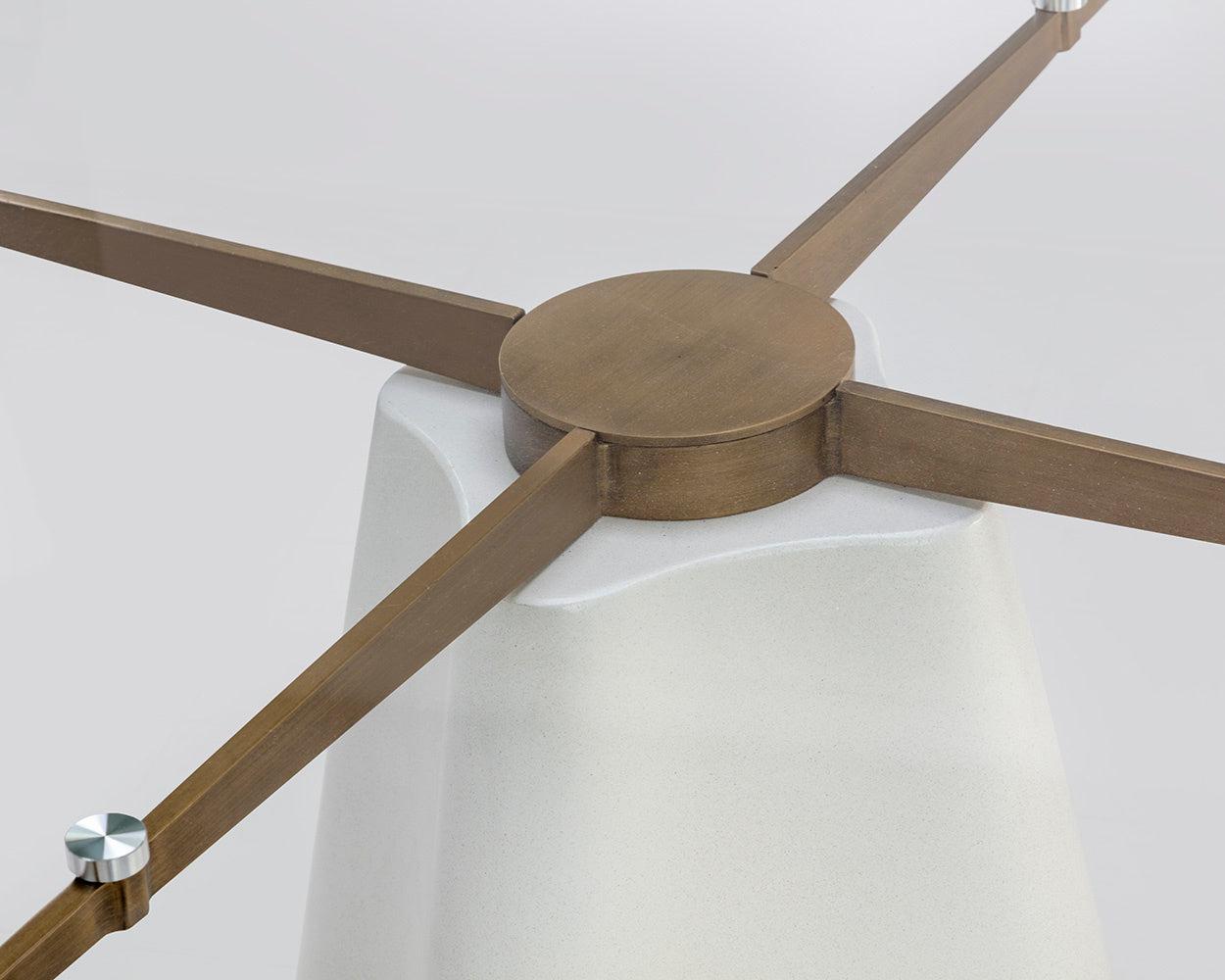 Sunpan Round Glass Modern Moda Dining Table - White - 55" - Seats 6 - 108463 - Sunpan - $1998.00