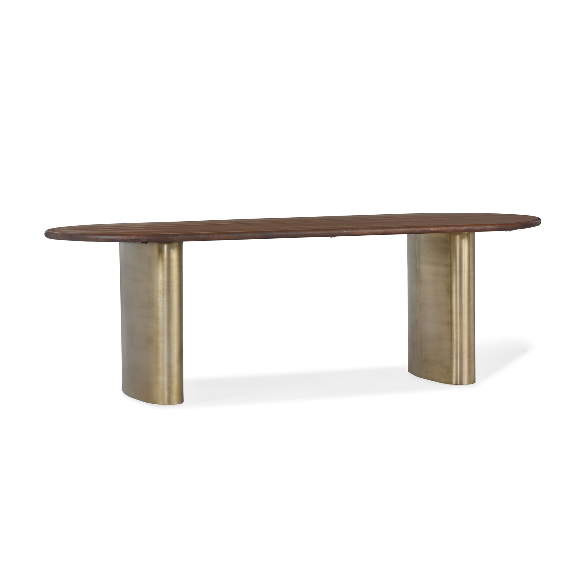 Union Hone Ovale Oval Contemporary Dining Table 92" Antique Brass, Brown - DIN00024 - Union Home Furniture - $1630.00