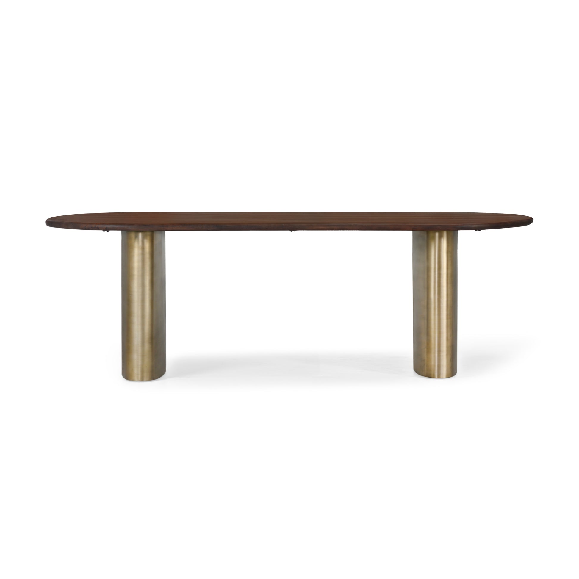 Union Hone Ovale Oval Contemporary Dining Table 92" Antique Brass, Brown - DIN00024 - Union Home Furniture - $1630.00