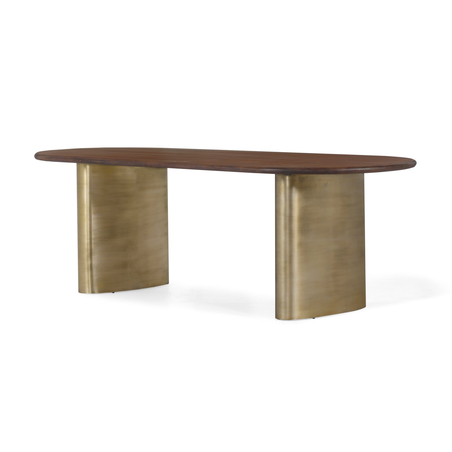Union Hone Ovale Oval Contemporary Dining Table 92" Antique Brass, Brown - DIN00024 - Union Home Furniture - $1630.00
