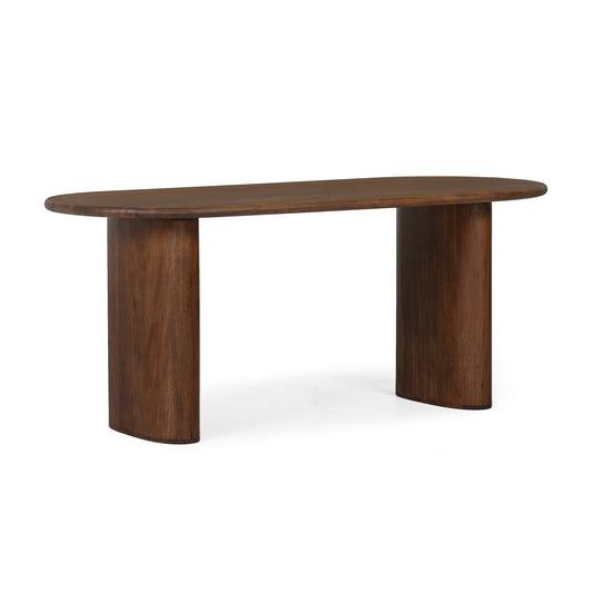 Union Home Ovale Oval Contemporary Dining Table 72", Brown, Acacia Wood, Seats 8 - DIN00046 - Union Home Furniture - $982.00