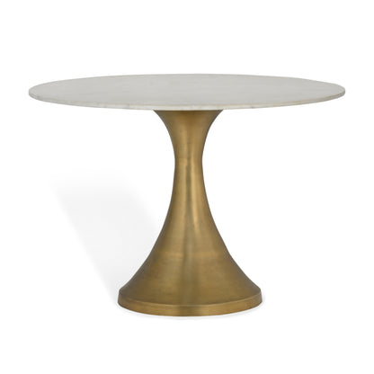 Union Home Funnel Round Marble Dining Table White 42" - DIN00136 - Union Home Furniture - $1750.00