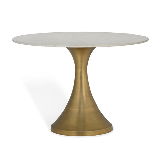 Union Home Funnel Round Marble Dining Table White 42" - DIN00136 - Union Home Furniture - $1750.00