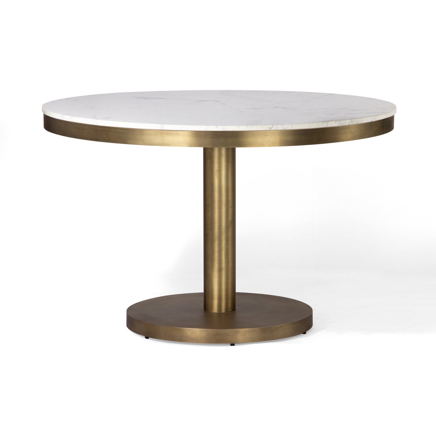 Union Home Shay Contemporary Round Dining Table, Antique Brass, Marble, White, 48" Seats 4 - DIN00317 - Union Home Furniture - $2254.00