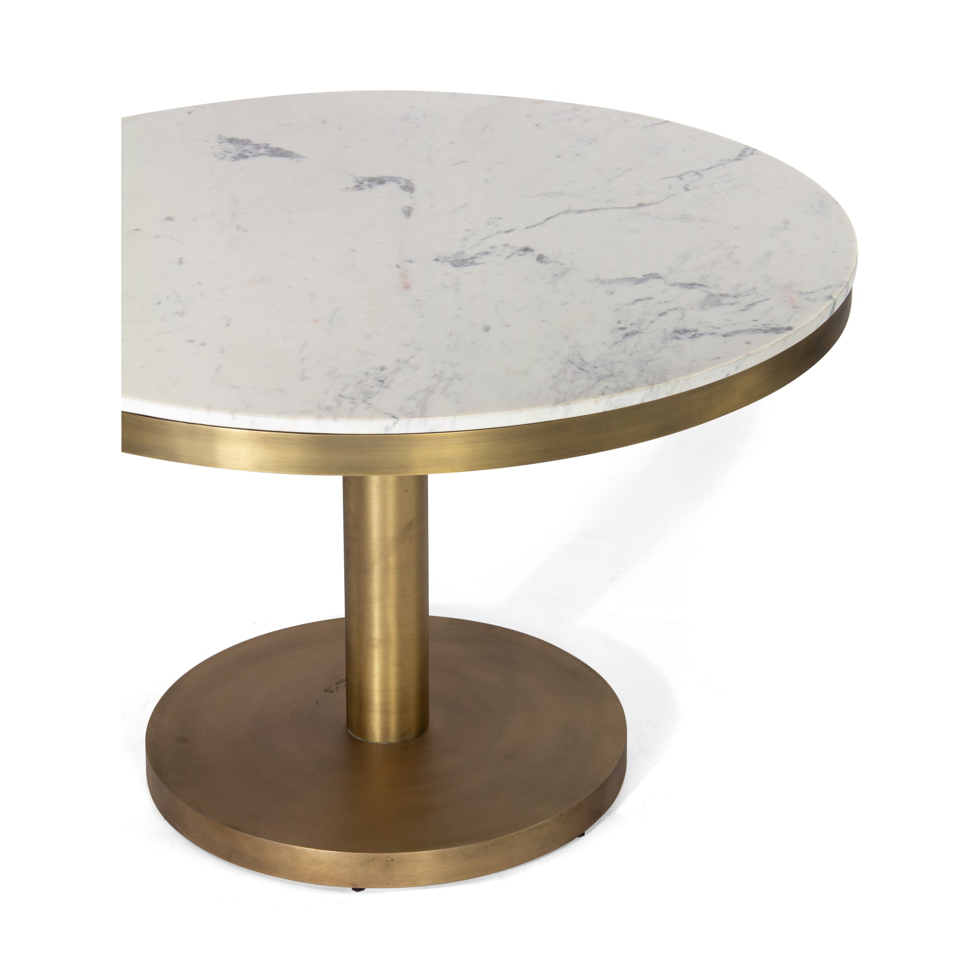 Union Home Shay Contemporary Round Dining Table, Antique Brass, Marble, White, 48" Seats 4 - DIN00317 - Union Home Furniture - $2254.00