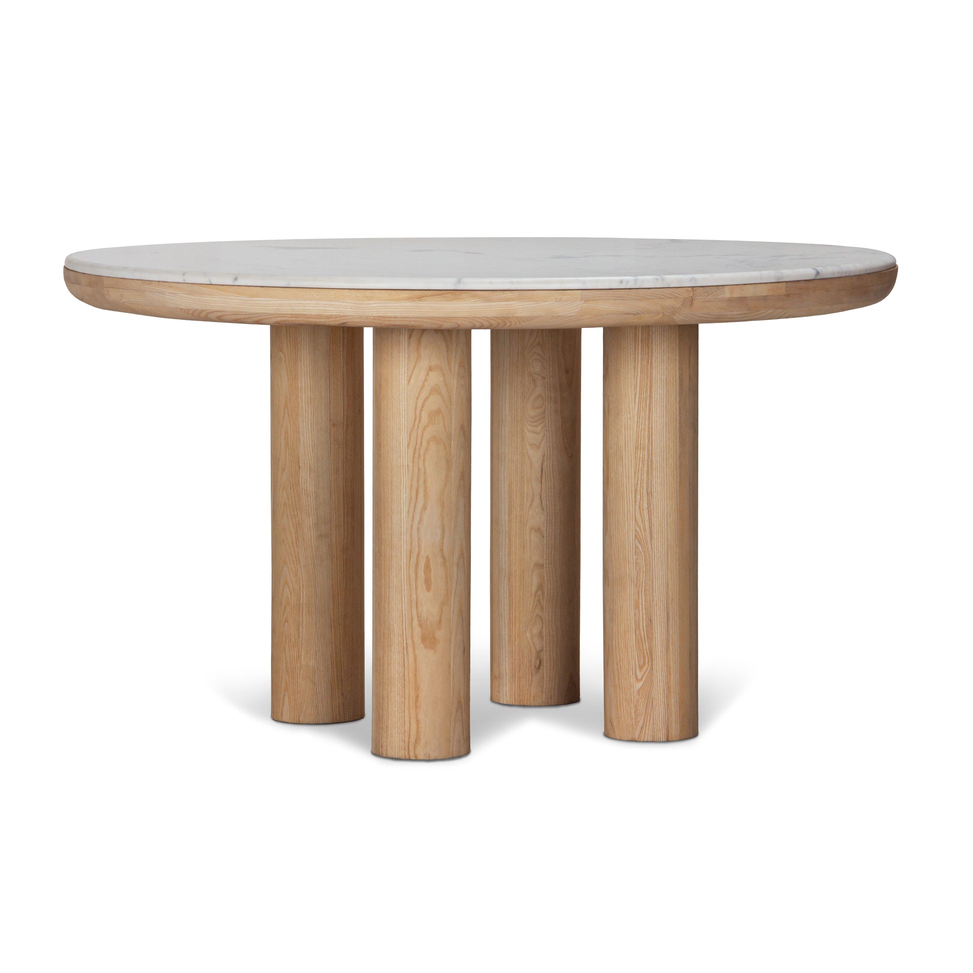 Union Home Pillar Contemporary Round Dining Table Marble, 52", White, Oak Wood, Seats 4 - DIN00320 - Union Home Furniture - $2460.00