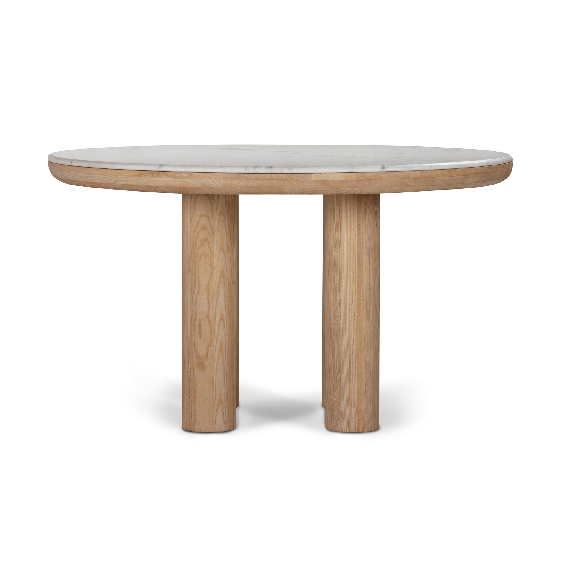 Union Home Pillar Contemporary Round Dining Table Marble, 52", White, Oak Wood, Seats 4 - DIN00320 - Union Home Furniture - $2460.00