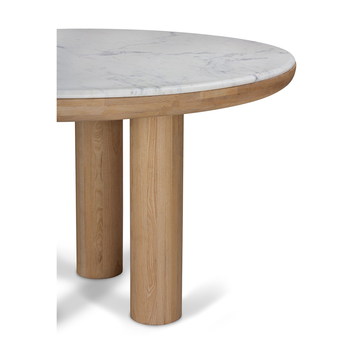 Union Home Pillar Contemporary Round Dining Table Marble, 52", White, Oak Wood, Seats 4 - DIN00320 - Union Home Furniture - $2460.00