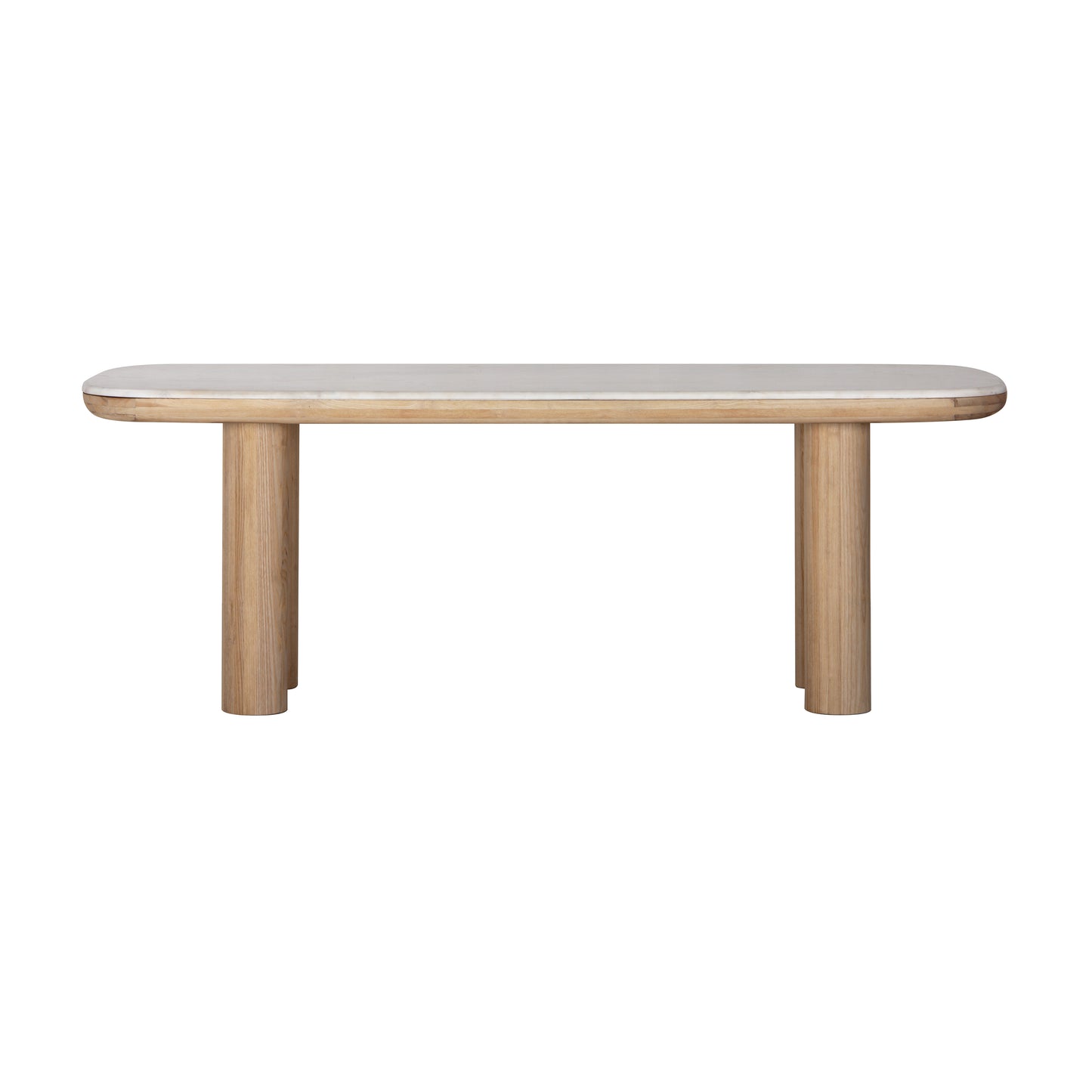 Union Home Pillar Contemporary Rectangular Dining Table 84", Marble, White, Oak Wood, Seats 8 - DIN00321 - Union Home Furniture - $3118.00