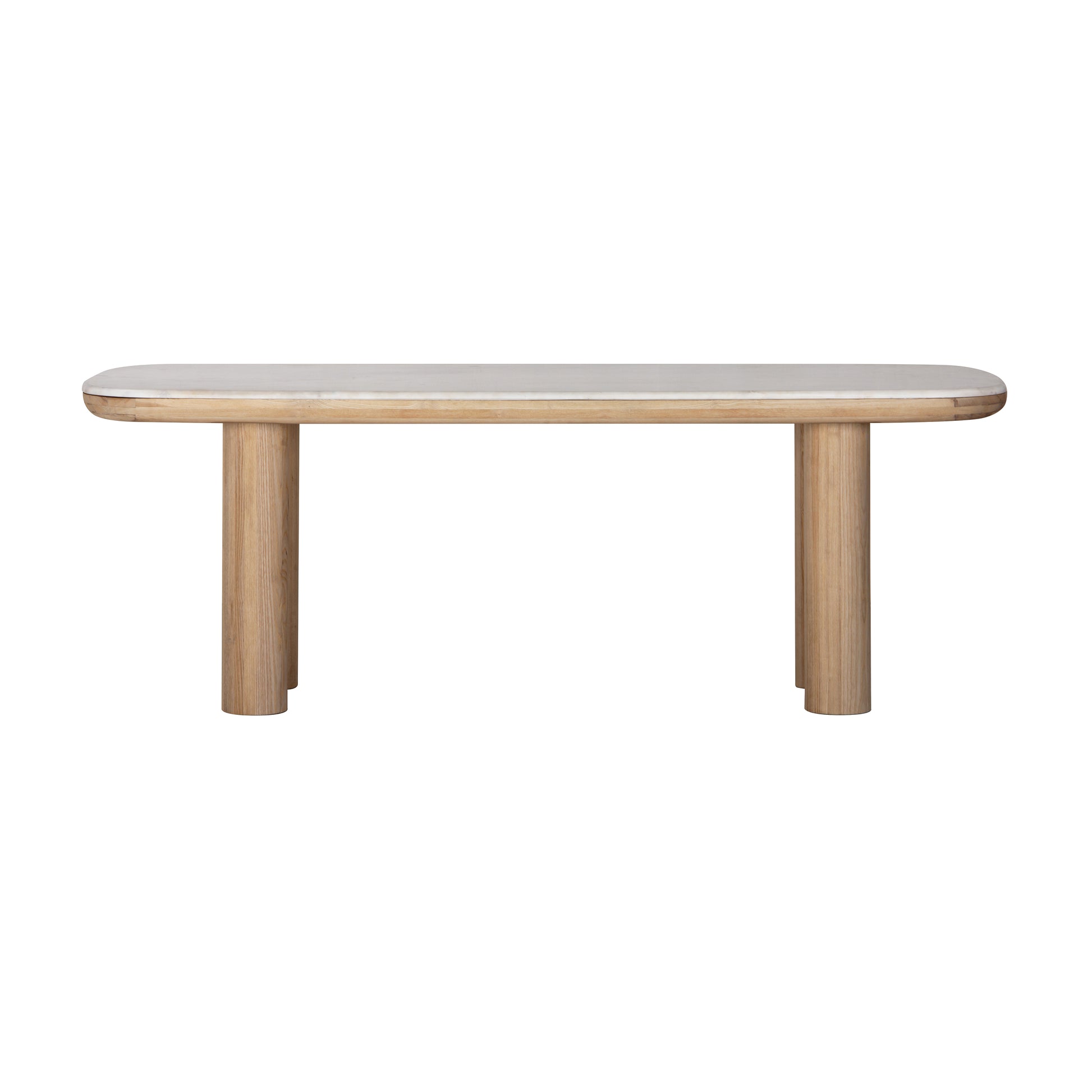 Union Home Pillar Contemporary Rectangular Dining Table 84", Marble, White, Oak Wood, Seats 8 - DIN00321 - Union Home Furniture - $3118.00