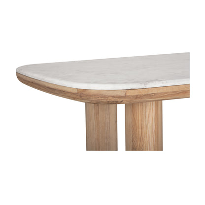 Union Home Pillar Contemporary Rectangular Dining Table 84", Marble, White, Oak Wood, Seats 8 - DIN00321 - Union Home Furniture - $3118.00