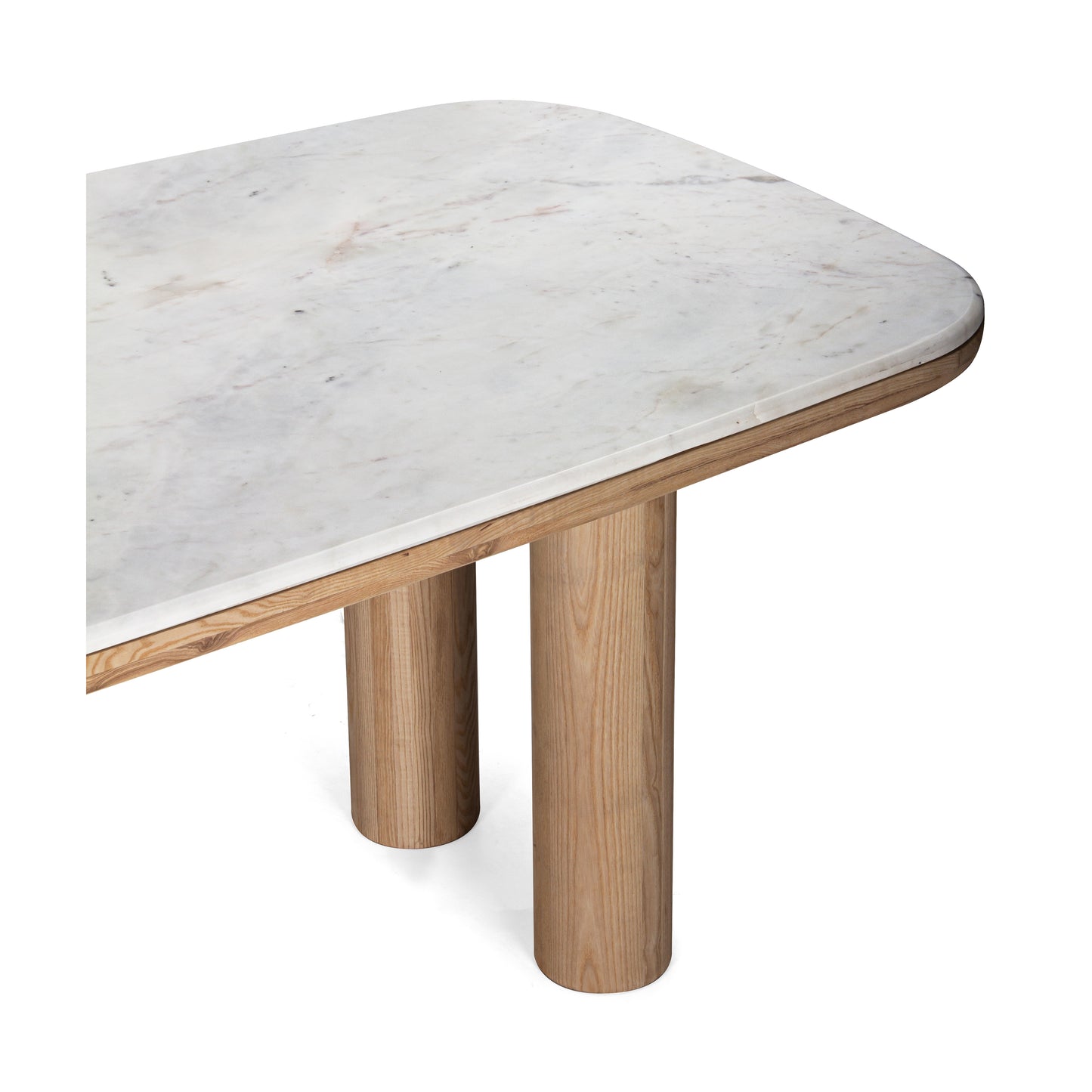 Union Home Pillar Contemporary Rectangular Dining Table 84", Marble, White, Oak Wood, Seats 8 - DIN00321 - Union Home Furniture - $3118.00