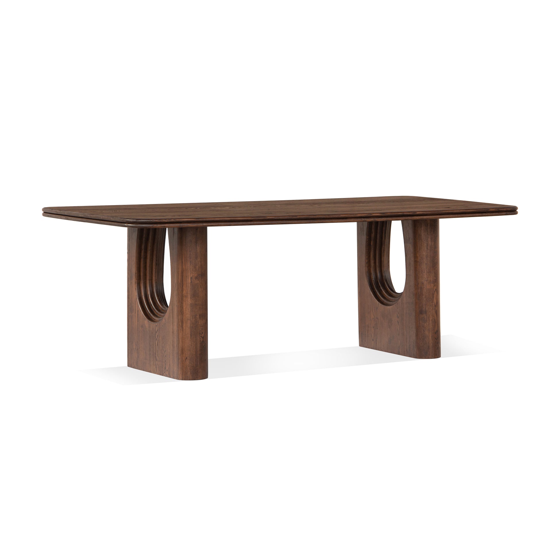 Union Home Layered Rectangle Contemporary Dining Table Oak Wood, Brown, 86" - DIN00345 - Union Home Furniture - $1790.00