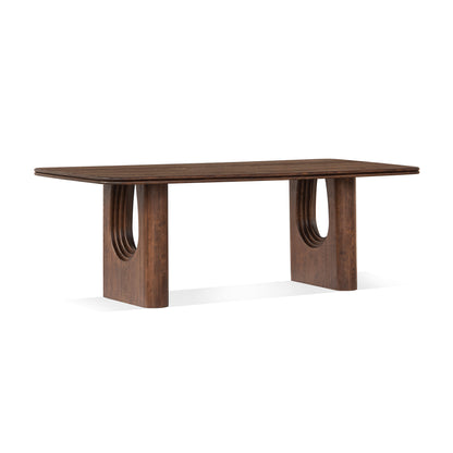Union Home Layered Rectangle Contemporary Dining Table Oak Wood, Brown, 86" - DIN00345 - Union Home Furniture - $1790.00