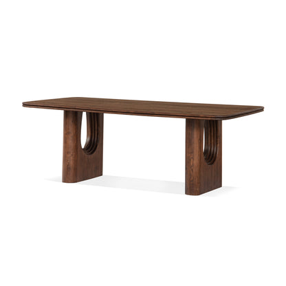 Union Home Layered Rectangle Contemporary Dining Table Oak Wood, Brown, 86" - DIN00345 - Union Home Furniture - $1790.00