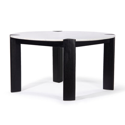Union Home Elio Round Dining Table Black, Marble Top 56" - DIN00358 - Union Home Furniture - $1909.00