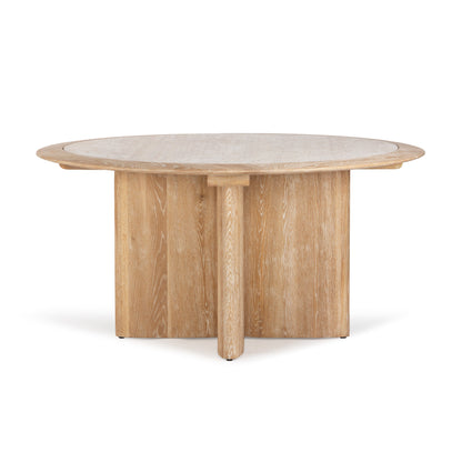 Union Home Polaris Round Contemporary Dining Table, Solid Oak, Stone, 60", Natural, Seats 4 - DIN00365 - Union Home Furniture - $2879.00