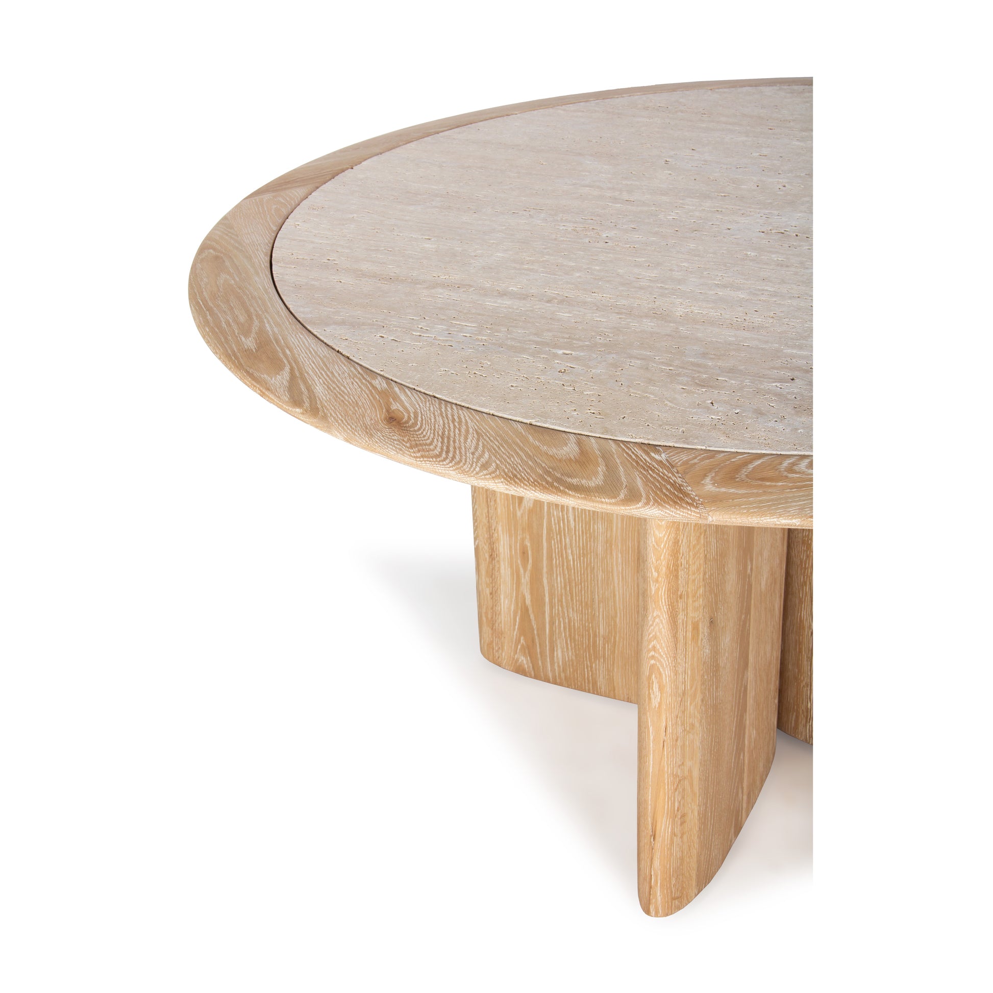 Union Home Polaris Round Contemporary Dining Table, Solid Oak, Stone, 60", Natural, Seats 4 - DIN00365 - Union Home Furniture - $2879.00